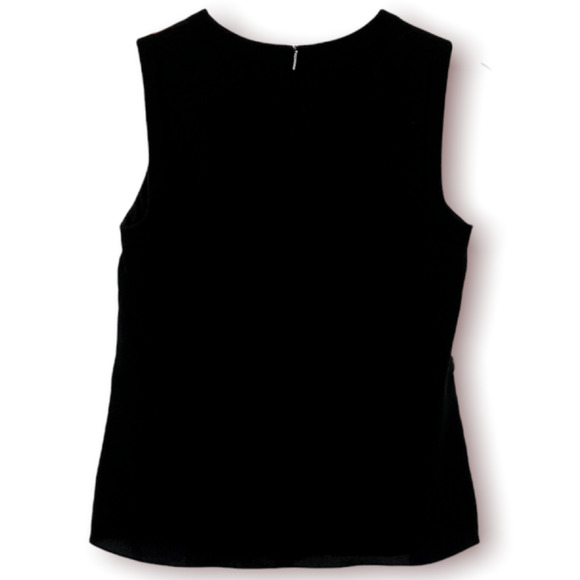 Boss Hugo Boss Inyna Black White Red Striped Crew Neck Sleeveless Blouse Size 4 - Picture 5 of 12